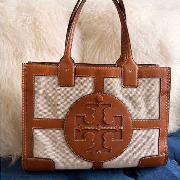 Tory Burch Handbags - Tory Burch ELLA CANVAS QUADRANT MINI TOTE bag